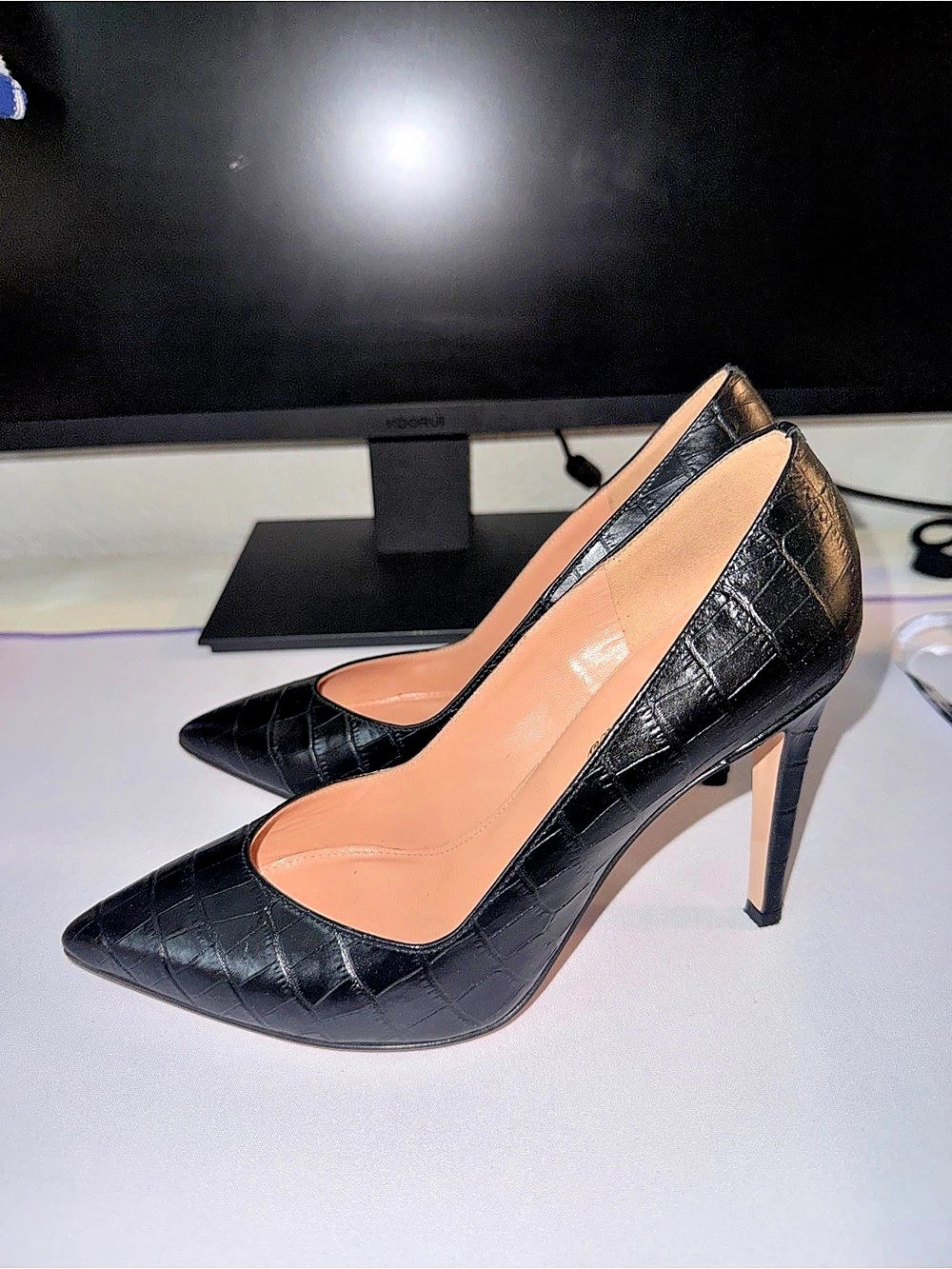 Brooks Brothers Black Pointed-Toe High Heels